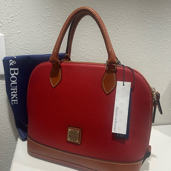 Dooney & Bourke Red and Brown Satchel